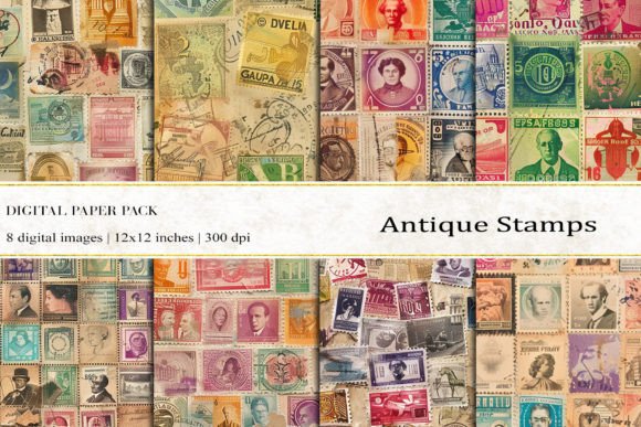 Antique Stamps Digital Papers: A Timeless Resource for Creative Projects