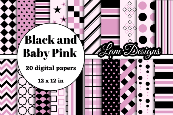 Black and Baby Pink Digital Papers: A Versatile Resource for Creative Projects