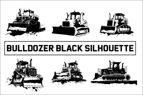 Bulldozer Silhouette Black Vector Art: A Multipurpose Design Element