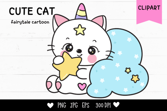 Cat Unicorn Clipart Animal Sleeping: A Cute Addition for Creative Projects