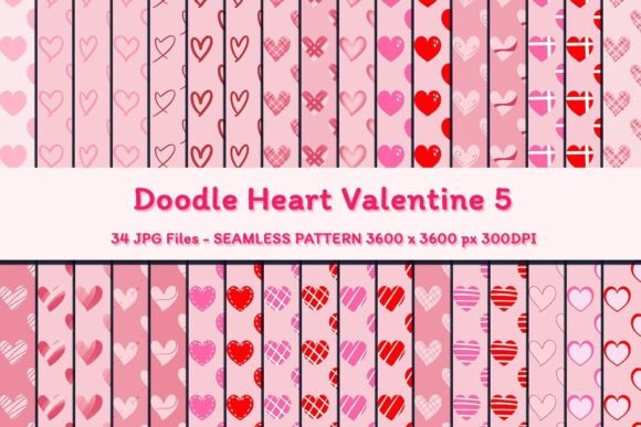 Doodle Heart Valentine Pattern 5: A Versatile Design for Creative and Commercial Projects