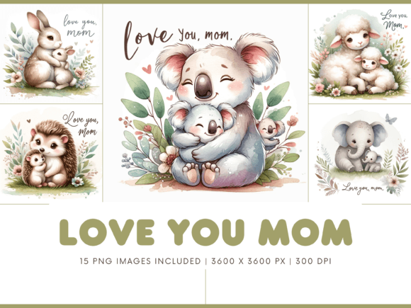 Love You Mom Animal Clipart: Adorable and Practical for Every Project