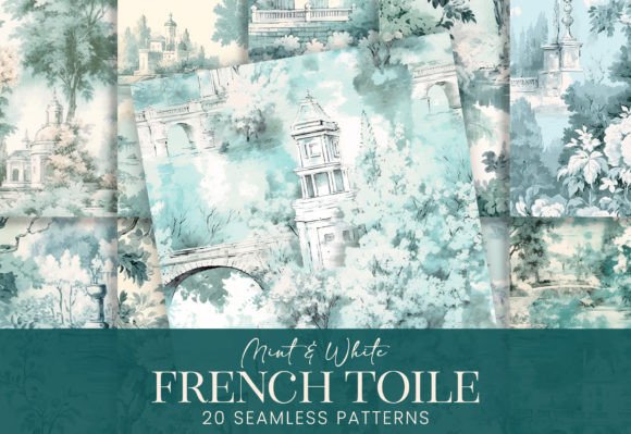 Mint French Country Toile Fabric Pattern: A Timeless Design for Modern Creativity