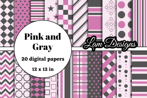 Pink and Gray Digital Papers: A Designer’s Color Palette for Creativity