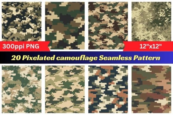 Pixelated Camouflage Seamless Pattern: A Dynamic Digital Design Resource