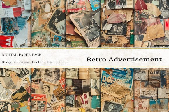 Retro Advertisement Digital Papers: A Versatile Resource for Creative Projects