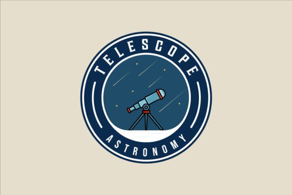 Telescope at Night Emblem Logo Vector: A Versatile Design for Astronomy and Aerospace Themes
