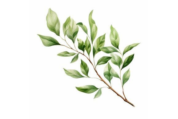 Watercolor Leaves Branch Clipart: A Versatile Asset for Creative Projects