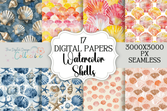 Watercolor Sea Shells Seamless Patterns: A Versatile Resource for Creative Projects