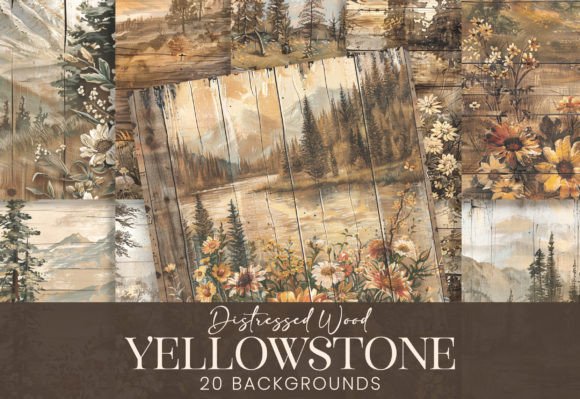 Yellowstone National Park: Capturing the Beauty Through Rustic Wood Backgrounds